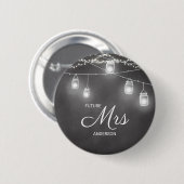 Bride Wedding Future Mrs. Schwarz-weiß Button (Vorne & Hinten)
