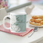 Bride Wedding Gift – Sage Green & Peonies Jumbo-Tasse