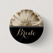 Bride Wedding Gold Daisy Button (Vorderseite)