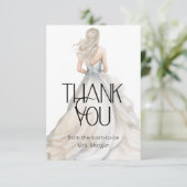 Bride Wedding Gown Brautparty Vielen Dank Karte (Stehend Vorderseite)