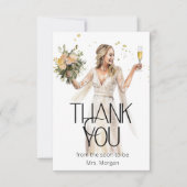 Bride Wedding Gown Brautparty Vielen Dank Karte (Vorderseite)