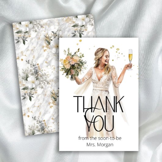 Bride Wedding Gown Brautparty Vielen Dank Karte