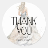 Bride Wedding Gown Brautparty Vielen Dank Runder Aufkleber (Vorderseite)