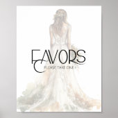 Bride Wedding Gown Gefälligkeiten bitte nehmen Poster (Vorne)