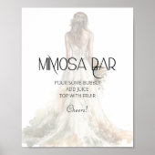 Bride Wedding Gown Mimosa Bar Sign Poster (Vorne)