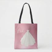 Bride Wedding Gown Script Pink Metallic Tasche (Vorderseite)