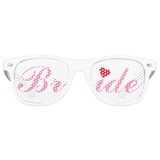 Bride Wedding Junggeselinnen-Abschied Pink White S Partybrille (Vorderseite)