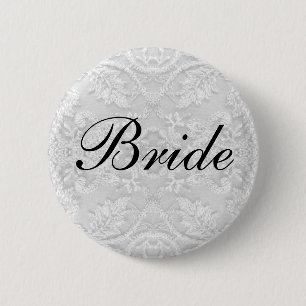 Bride Wedding Leace weiß Button