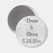 Bride Wedding Leace weiß Magnet (Vorderseite/Rückseite)