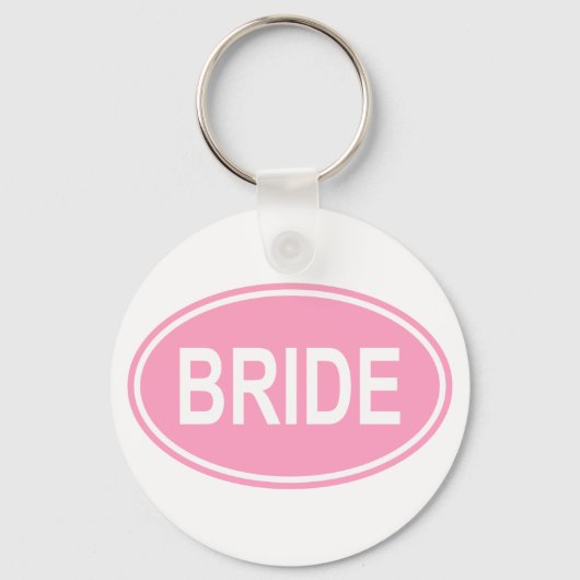 Bride Wedding Oval Pink Schlüsselanhänger (Vorderseite)