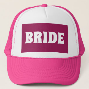 BRIDE WEDDING PINK BALL CAPS HATS TRUCKERKAPPE