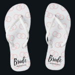 Bride Wedding Ring Muster und Name Flip Flops Badesandalen<br><div class="desc">Bride Wedding Ring Muster und Name Flip Flops.</div>