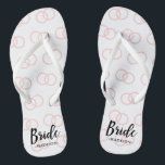 Bride Wedding Ring Muster und Name Flip Flops Badesandalen<br><div class="desc">Bride Wedding Ring Muster und Name Flip Flops.</div>