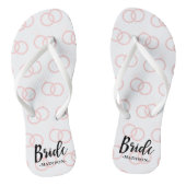 Bride Wedding Ring Muster und Name Flip Flops Badesandalen (Fußbett)