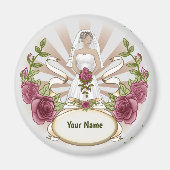 Bride Wedding Rose individuelle Name Magnet (Vorne)