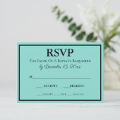Bride & Wedding Suite Modernes Aquamarines Blue RSVP Karte (Stehend Vorderseite)