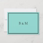 Bride & Wedding Suite Modernes Aquamarines Blue RSVP Karte (Rückseite)