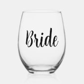 Bride Wedding Weinglas Ohne Stiel (Vorderseite)