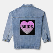 BRIDE WEDING GIFT GLITZER HERART Denim Jacket Jeansjacke (Rückseite)