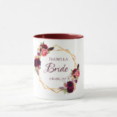 Bride weiß Blütengold geometrischer Name der Hochz Tasse (Zentrum)