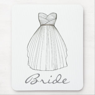BRIDE White Bridal Gown Wedding Princess Dress Mousepad