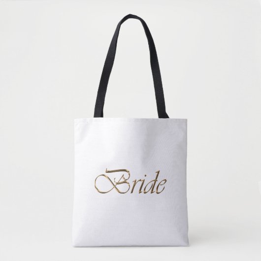 Bride White Gold Drehbuch eleganter Chic Tasche (Vorderseite)