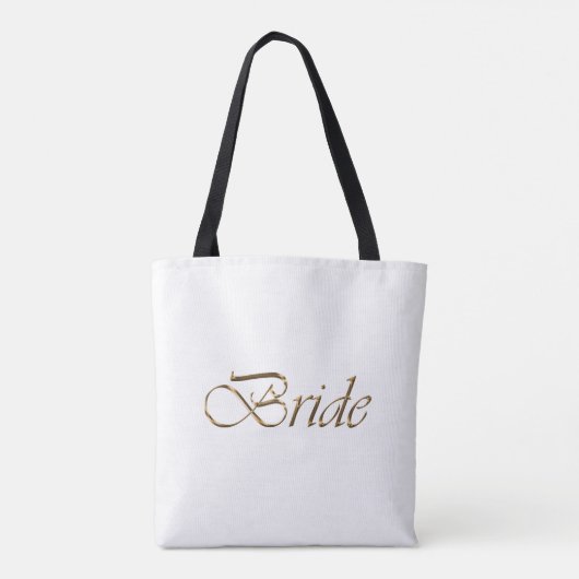 Bride White Gold Drehbuch eleganter Chic Tasche (Rückseite)