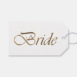 Bride White Gold-Drehbuch Kalligrafie elegant chic Geschenkanhänger