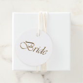 Bride White Gold-Drehbuch Kalligrafie elegant chic Geschenkanhänger (Beispiel)