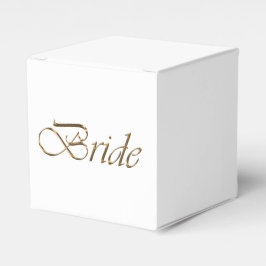 Bride White Gold-Drehbuch Kalligrafie elegant chic Geschenkschachtel