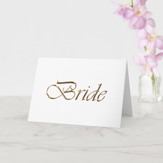 Bride White Gold-Drehbuch Kalligrafie elegant chic Karte (Orchidee)