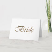 Bride White Gold-Drehbuch Kalligrafie elegant chic Karte (Vorderseite)