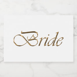 Bride White Gold-Drehbuch Kalligrafie elegant chic Lebensmitteletikett