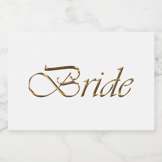 Bride White Gold-Drehbuch Kalligrafie elegant chic Lebensmitteletikett (Einzelnes Label)