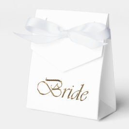 Bride White Gold Skript Kalligrafie stilvolle chic Geschenkschachtel