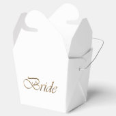 Bride white & gold skriptkalligrafie elegant chic geschenkschachtel (Geöffnet)