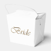 Bride white & gold skriptkalligrafie elegant chic geschenkschachtel (Rückseite)