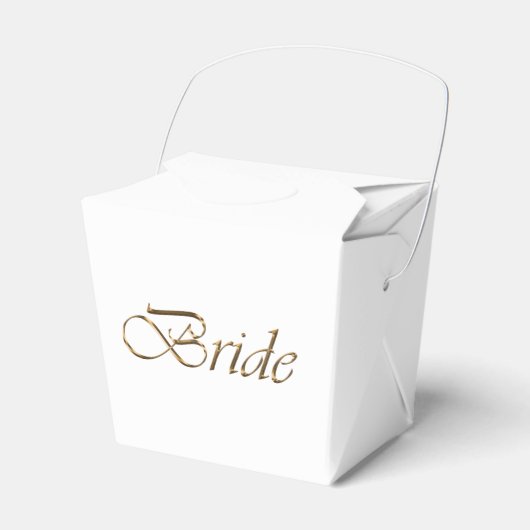 Bride white & gold skriptkalligrafie elegant chic geschenkschachtel (Vorderseite)