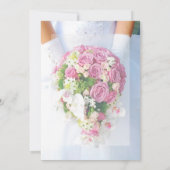 Bride White Lace Blume Bouquet Wedding Richtung Einladung (Rückseite)