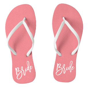 Bride White Script Badesandalen