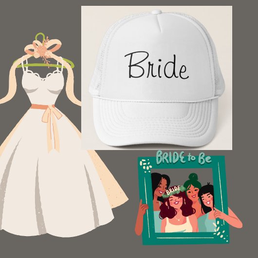 Bride White Wedding Hat Truckerkappe