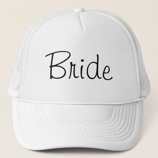 Bride White Wedding Hat Truckerkappe (Vorderseite)