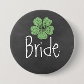 Bride Wild Green Rose Chalkboard Button (Vorderseite)