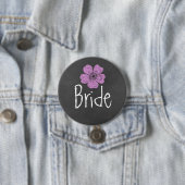 Bride Wild Pink Roses Chalkboard Button (Beispiel)