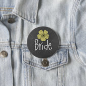 Bride Wild Yellow Roses Chalkboard Button (Beispiel)