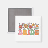 Bride Wildblume Floral Brautparty Wedding Bache Magnet (Vorderseite/Rückseite)