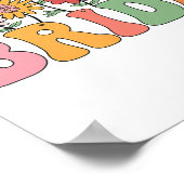 Bride Wildblume Floral Brautparty Wedding Bache Poster (Ecke)
