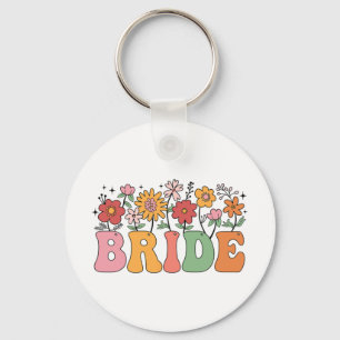 Bride Wildblume Floral Brautparty Wedding Bache Schlüsselanhänger