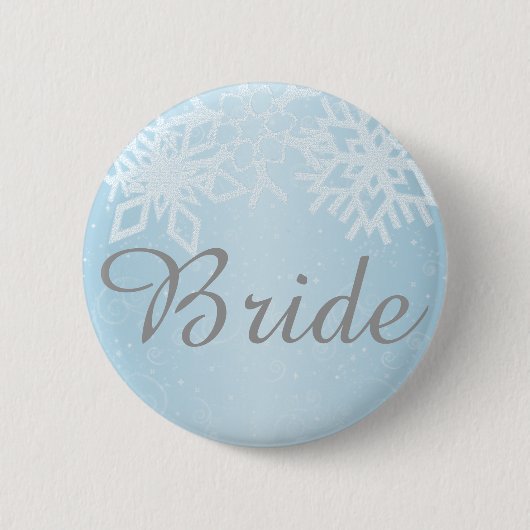 Bride Winter Snowflakes Button (Vorderseite)