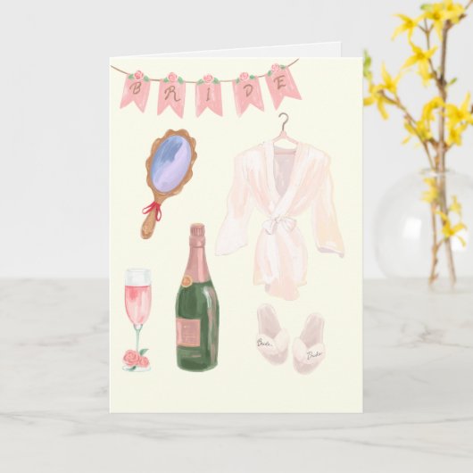 Bride wird bereit Hochzeit Karte (Gelbe Blume)